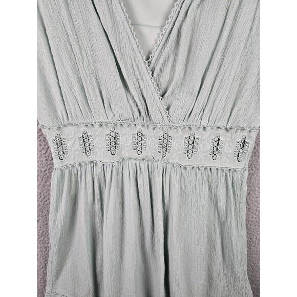 Altar'd State Dress Womens L Green Cottagecore A-Line Ruffles Peek A Boo Trim - Picture 8 of 16